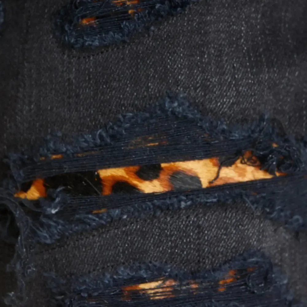 AMIRI Leopard Thrasher Ripped Skinny Jeans, sz 30 Aged Black - Picture 2 of 7
